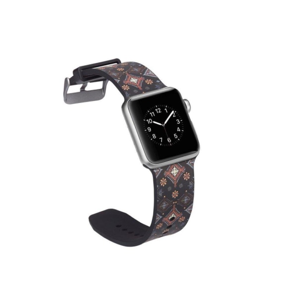 Apple Watch Series 5 40 mm kamouflagefärgad klockarmband i silikon - Blomma Och Blomma Svart