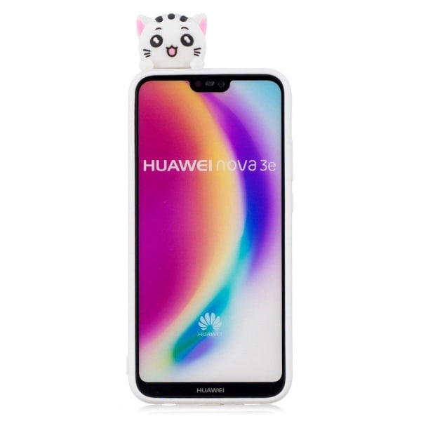 Huawei P20 Lite mobiletui i silikone og plastik med 3D print - Tiger Multicolor