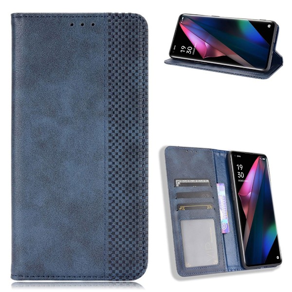 Bofink Vintage Oppo Find X3 / X3 Pro Læder etui - Blå Blue