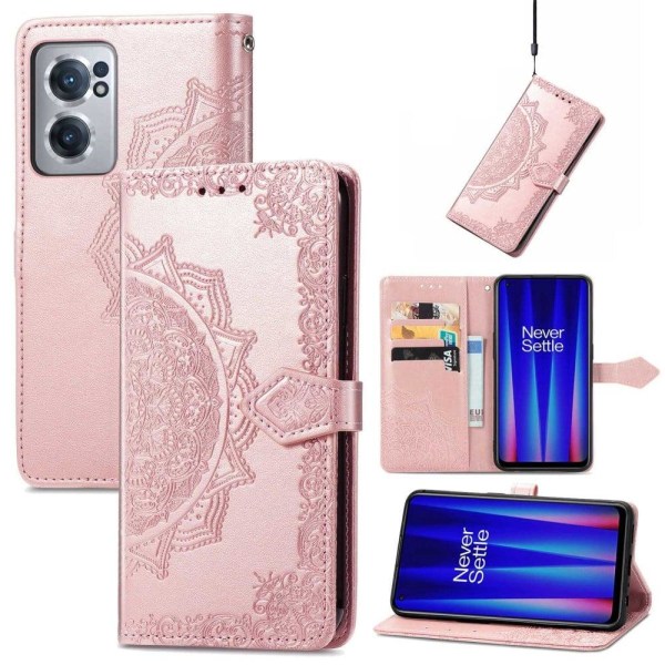 Mandala OnePlus Nord Ce 2 5g Läppäkotelo - Ruusukulta Pink