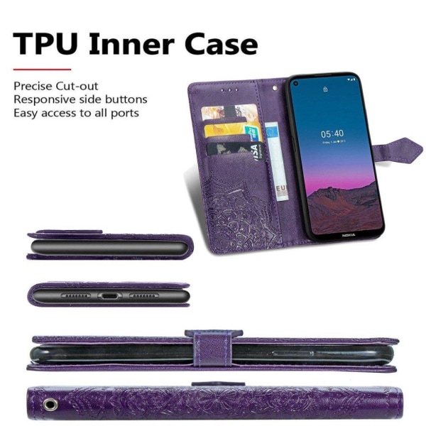 Mandala Nokia 5.4 Flip Etui - Lilla Purple