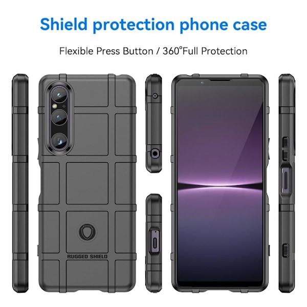 Rugged Shield Suojakotelo Sony Xperia 1 V - Musta Black