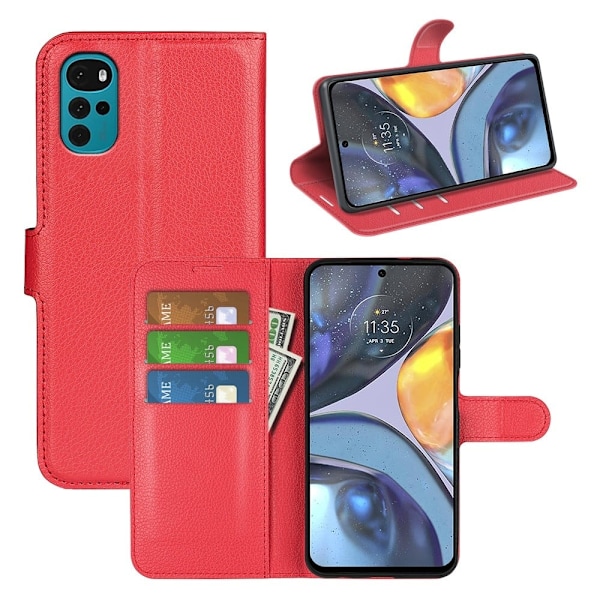 Klassisk Motorola Moto G22 flip etui - Rød Red