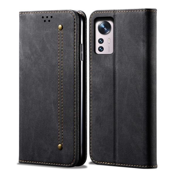 Jeans Xiaomi 12 Pro flip etui - Svart Black