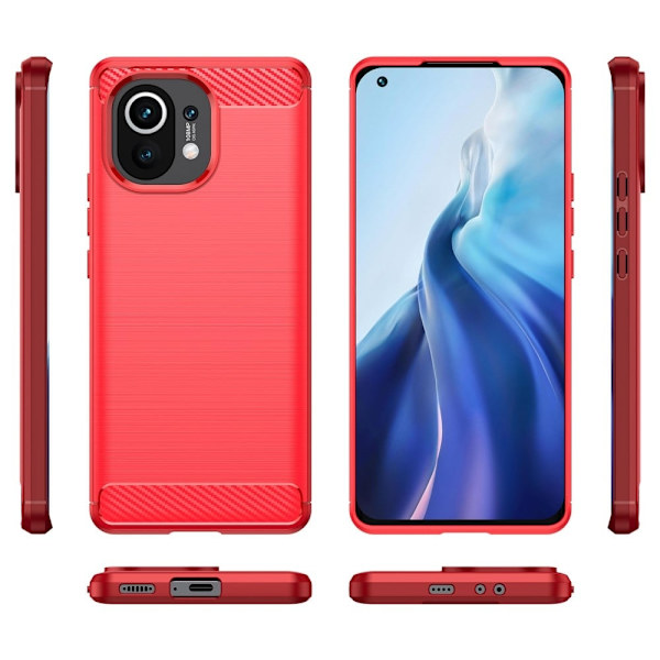 Carbon Flex Etui Xiaomi Mi 11 - Rød Red