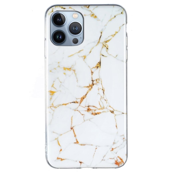 Marble iPhone 14 Pro Max Etui - Hvit White