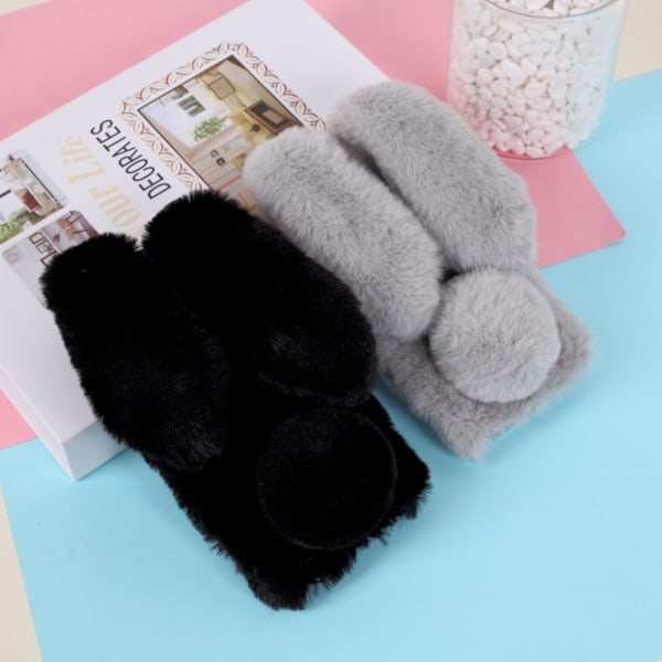 Fluffy Rabbit iPhone 12 Pro Max skal - Svart Svart