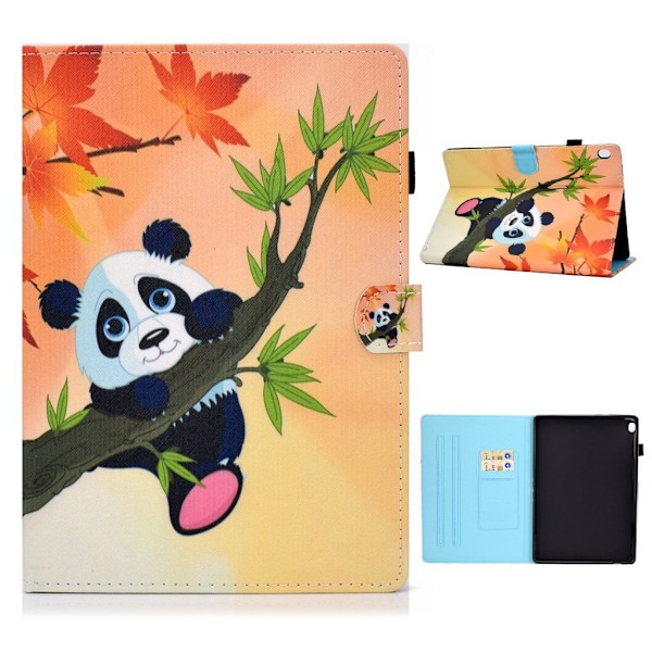Lenovo Tab M10 coolt mönstrat flipfodral i läder - Panda multifärg
