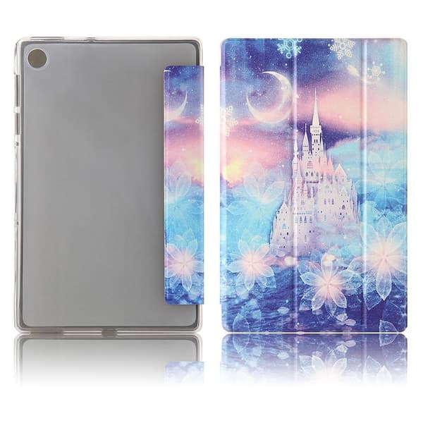 Lenovo Tab M10 FHD Plus tri-fold mønster læder flip etui - Castle Multicolor