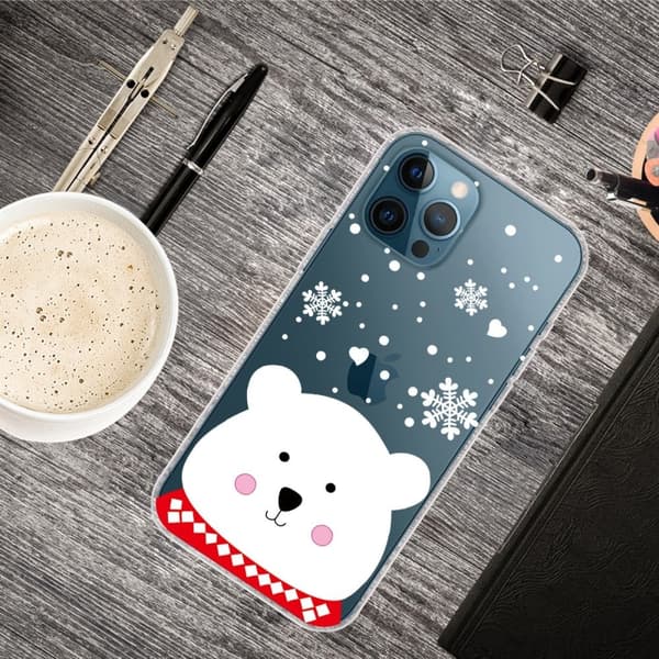 Julfodral till iPhone 14 Pro Max - Knubbig Björn Vit