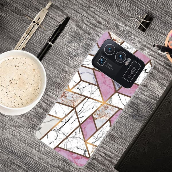 Marble Xiaomi Mi 11 Ultra Etui - Rose / Hvid / Grey Marble Multicolor
