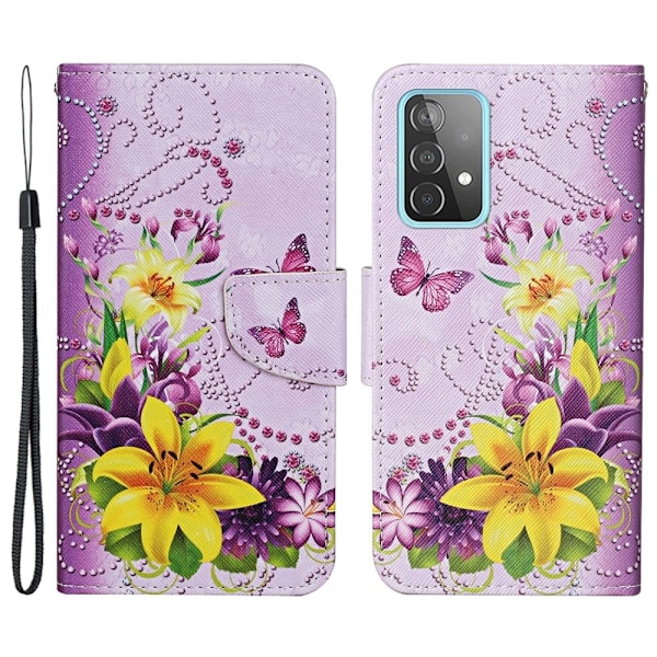 Wonderland Samsung Galaxy A53 5G Flip Etui - Gule Blomster / Sommerfugl Multicolor