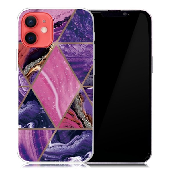 Marmormotiv iPhone 13 skal - Lila Och Rosa Marmor multifärg
