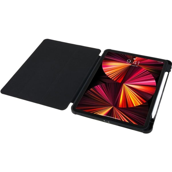 iPad Pro 12.9 (2022) / (2021) / (2020) tredubbelt fodral i läder och akryl - Svart Svart