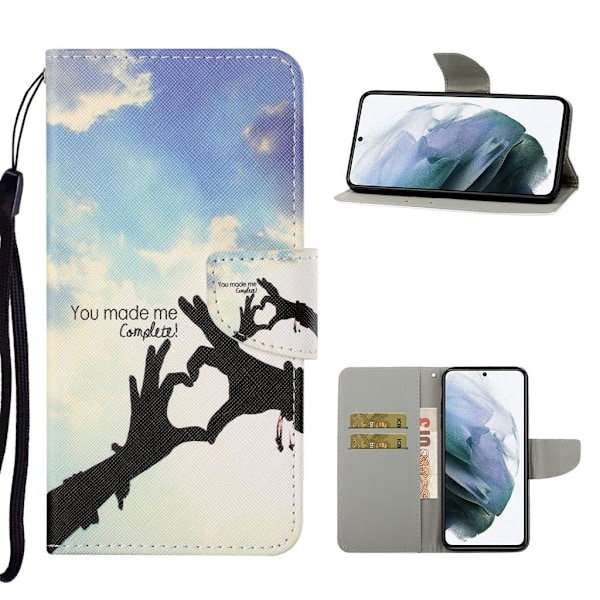 Wonderland Samsung Galaxy S21 FE Flippetui - Hjerte Form Multicolor