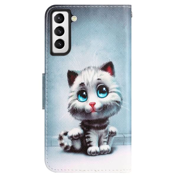 Wonderland Samsung Galaxy S22 Plus Flippetui - Blåe Øyne Katt Blue