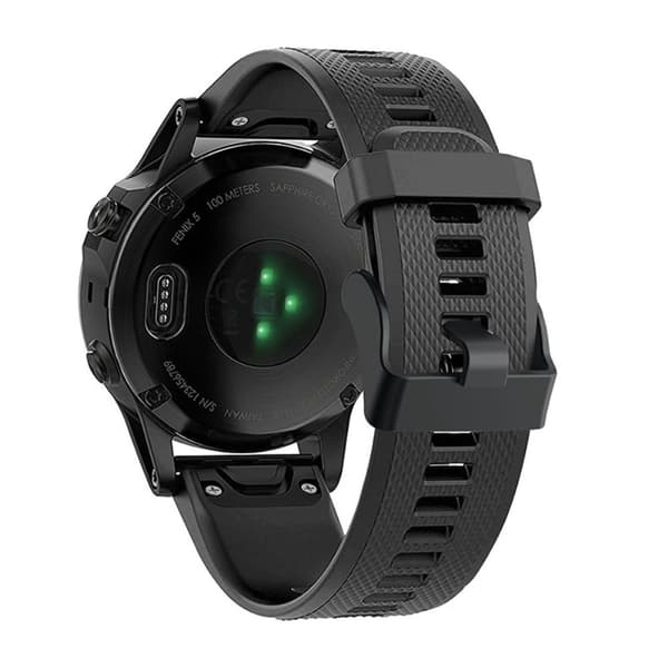 Garmin Fenix 7 justerbar silikonerem med sort spænde - Sort Black