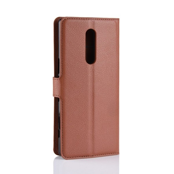 Sony Xperia XZ4 litchi skin læder flip etui - Brun Brown