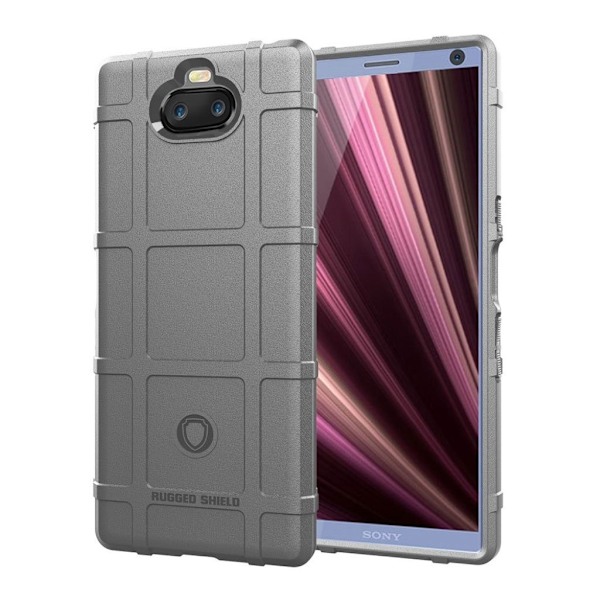 Sony Xperia 10 Plus anti-stød gitter etui - Grå Silver grey