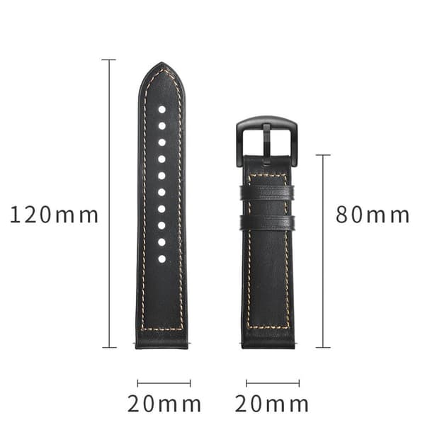 Samsung Gear Sport -kellon nahkaranneke - Musta Black