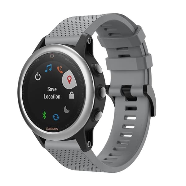 Stylish silicone watch band for Garmin Fenix 5S - Grey Silvergrå