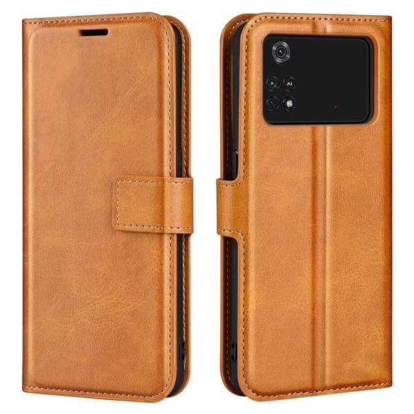 Xiaomi Poco M4 Pro nahkainen lompakokkotelo - Keltainen Yellow