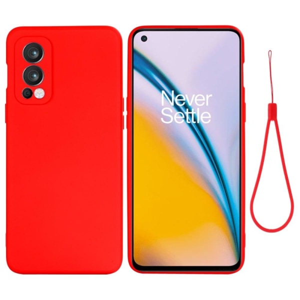 Matt OnePlus Nord 2 5G skal av flytande silikon - Röd Röd