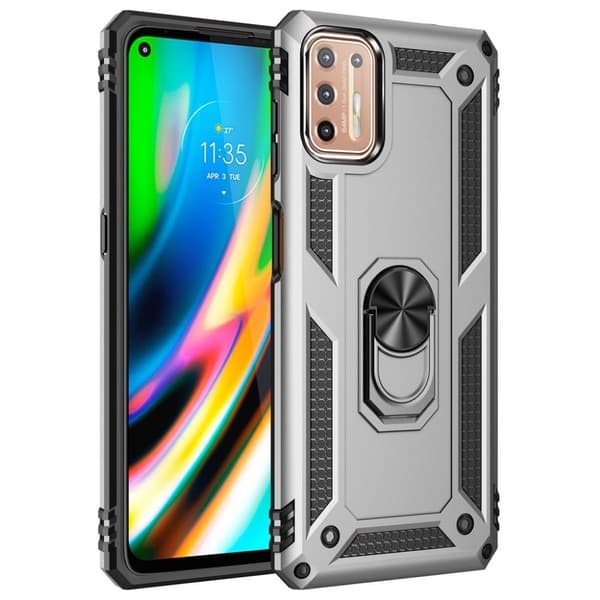 Bofink Combat Motorola Moto G9 Plus Etui - Sølv Silver grey
