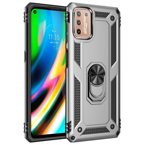 Bofink Combat Motorola Moto G9 Plus skal - Silver/Grå Silvergrå
