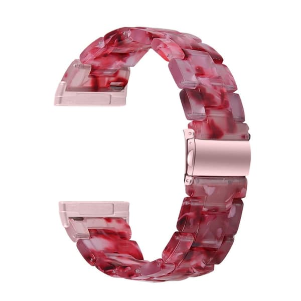 Fitbit Sense 2 / Versa 4 hartsityylinen hihna metallisoljella - Persikanpunainen Red