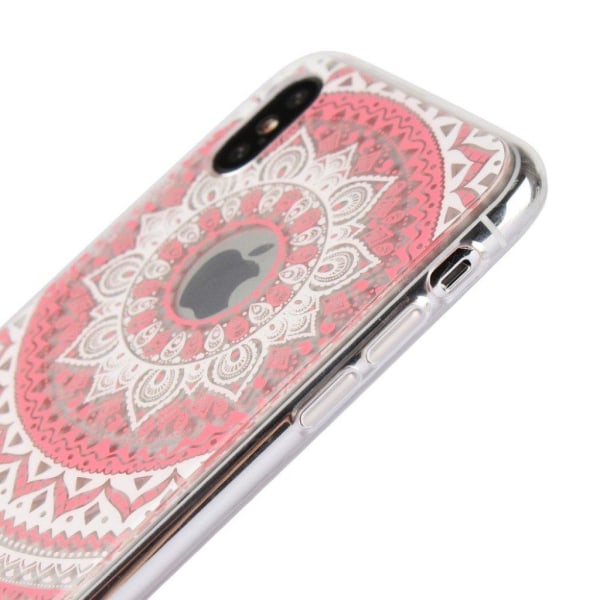 iPhone X Mandala blomst TPU kombi etui - Pink Pink