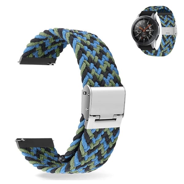 22mm Universal elastinen nailon kellohihna - Sininen Naamiointi Blue