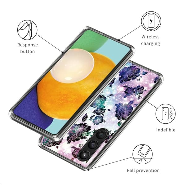 Deco Samsung Galaxy S24 deksel - Lilla Blomster Purple
