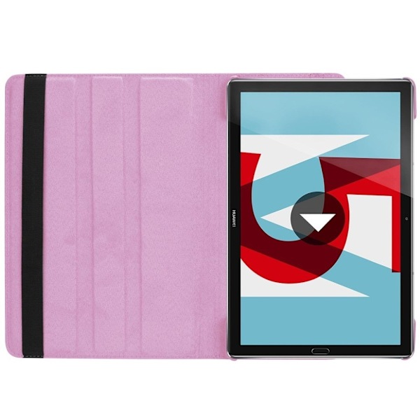 Huawei MediaPad M5 10/M5 10 (Pro) skyddshölje PU läder skyddande stående läge litchi textur - Rosa Rosa
