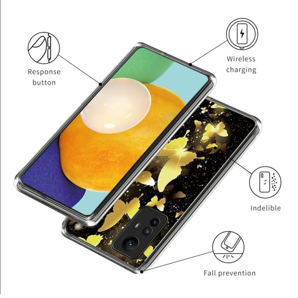 Deco Xiaomi Redmi Note 12S kotelot - Kulta Perhosia Gold