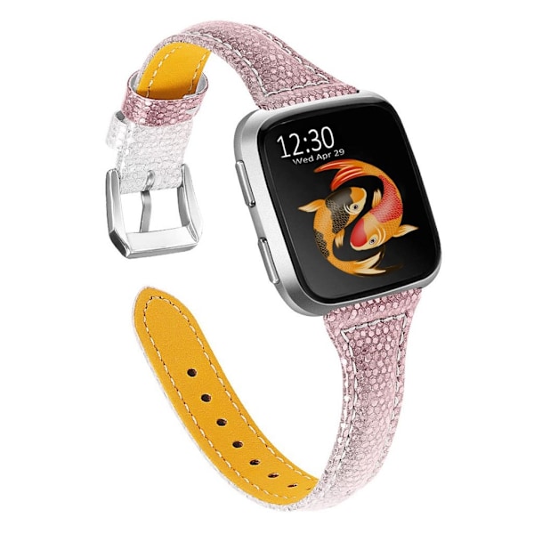 Fitbit Versa / Versa Lite / Blaze / Versa 2 elegant klockarmband i äkta läder - Rosa Rosa