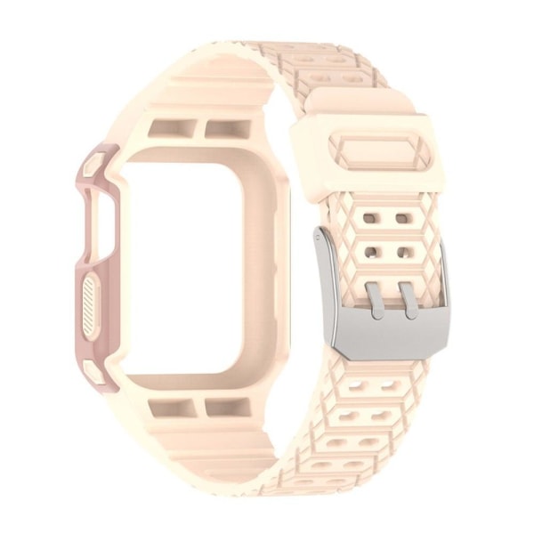 Apple Watch (41mm) urrem i kontrastfarve + cover - Lyserød / Rødguld Pink