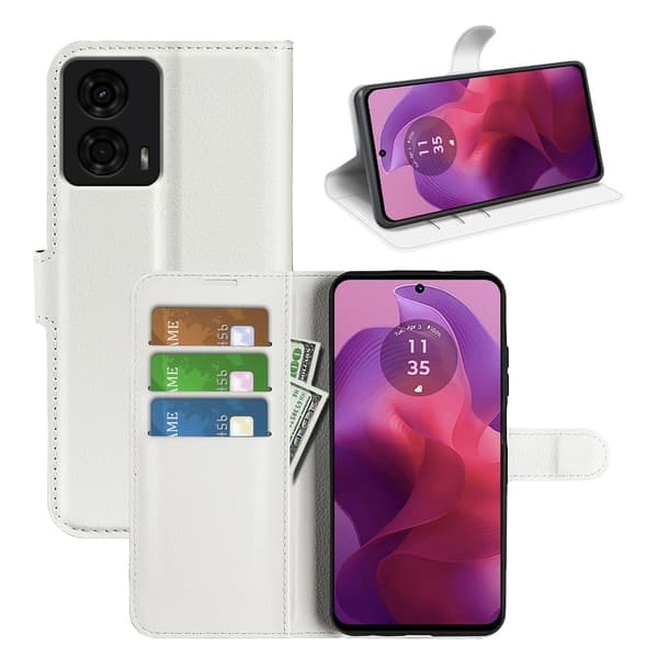 Classic Motorola Moto G24 flip etui - Hvit White