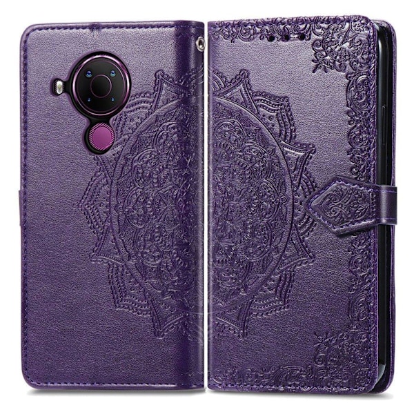 Mandala läder Nokia 5.4 fodral - Lila Lila