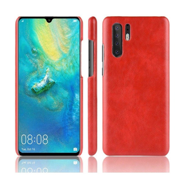 Huawei P30 Pro litsi pintainen nahkainen suojakotelo - Punainen Red