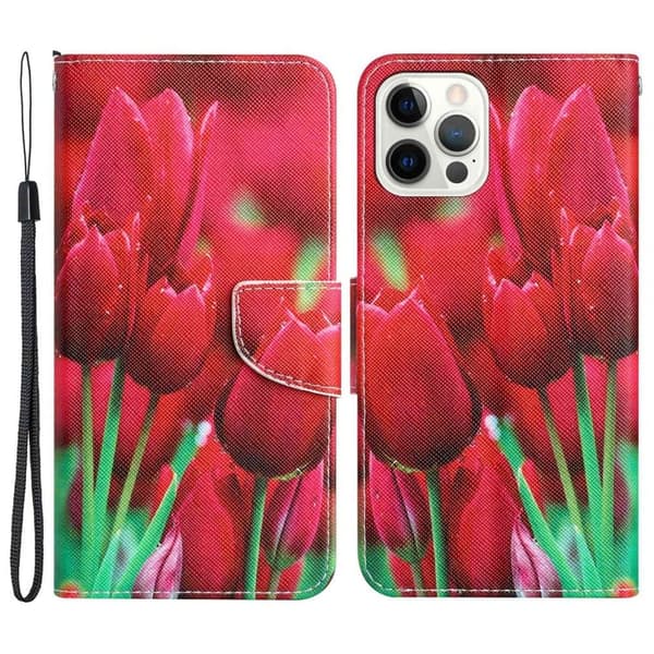 Wonderland iPhone 14 Pro Flippetui - Tulip Red
