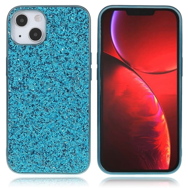 Glitter iPhone 13 Mini Etui - Blå Blue