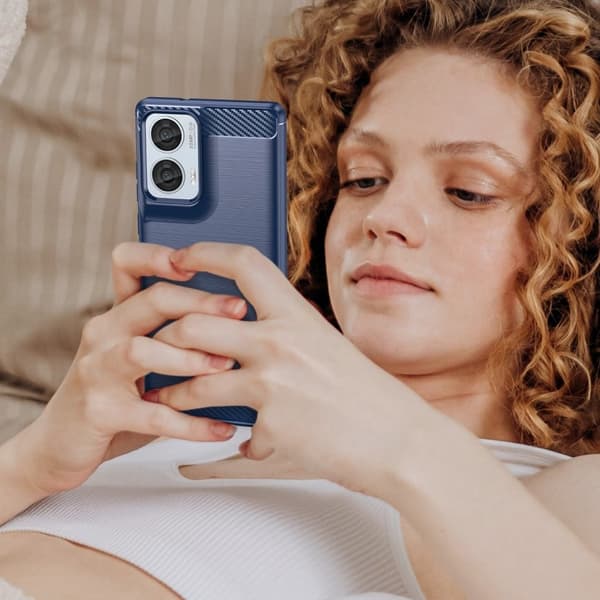Carbon Flex Motorola Moto G85 cover - Blå Blue