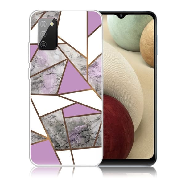 Marble Samsung Galaxy A02s Etui - Purple / white / grey marble Multicolor