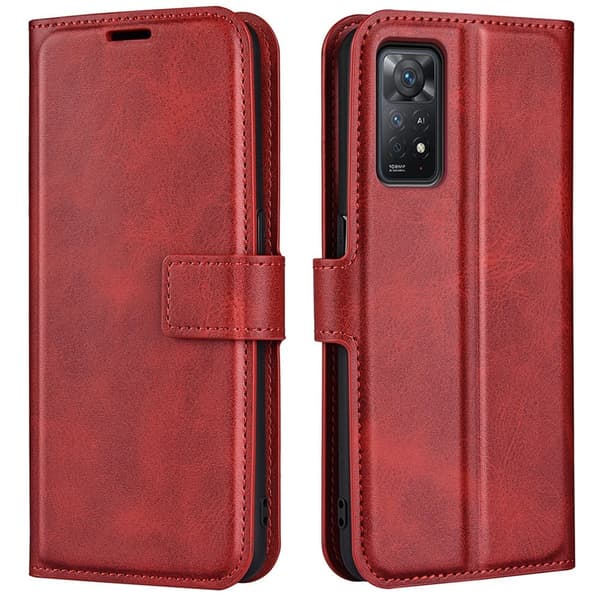 Xiaomi Redmi Note 11S 5G / Xiaomi Redmi Note 11 Pro nahkainen lompakokkotelo - Punainen Red