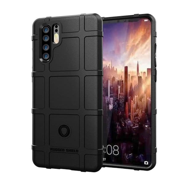 Huawei P30 Pro solidt gitter tekstur etui - Sort Black