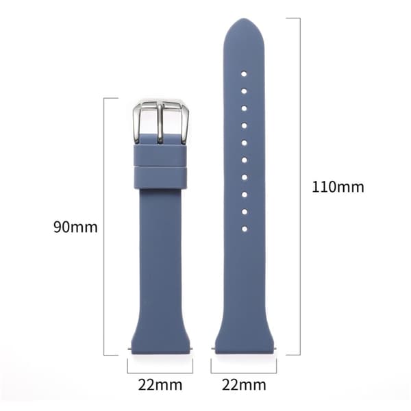 22 mm universal klockarmband i silikon - Blå Blå