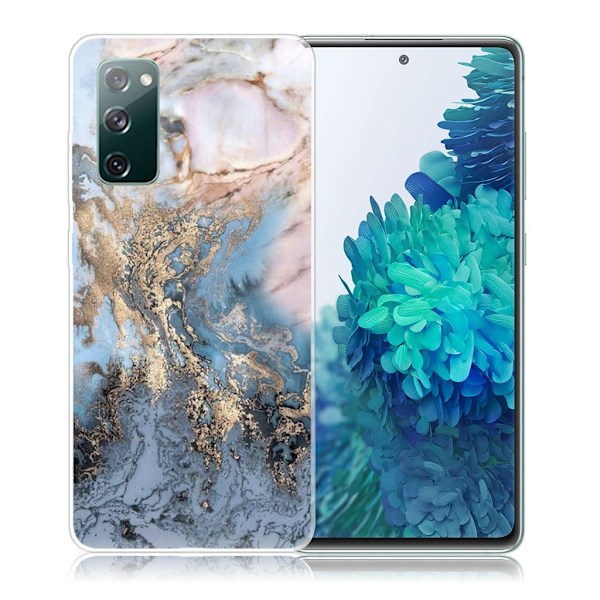 Marmormotiv Samsung Galaxy S20 FE 5G / Samsung Galaxy S20 FE skal - Blåaktig Guldmarmor multifärg