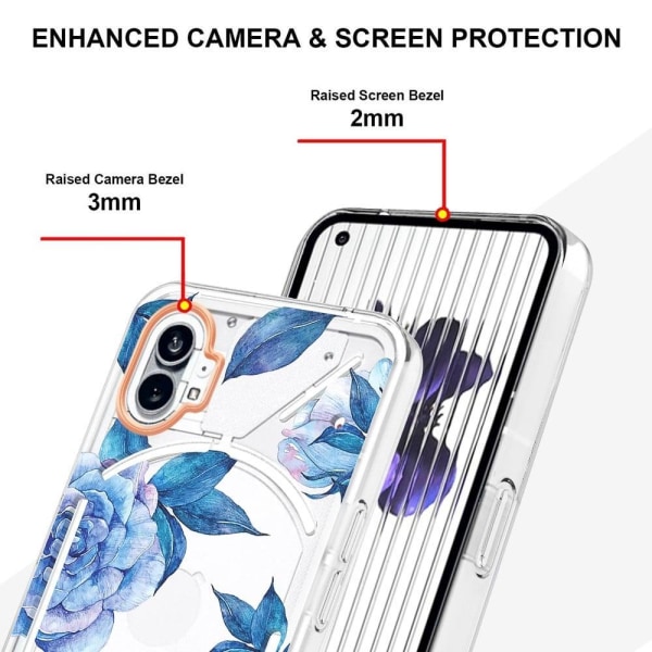 Super Slim And Durable Softcover For Nothing Phone (1) - Hc003 Sininen Peony Blue