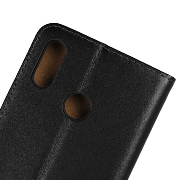Huawei P20 Lite split læder flip etui - Sort Black